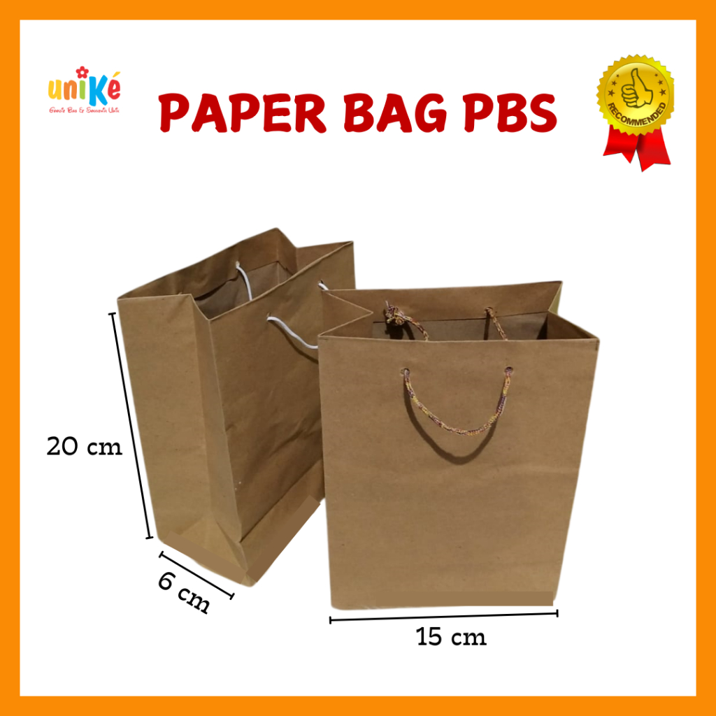 

PBS 15x6x20 TAS KERTAS Paper Bag Polos Coklat Tas Souvenir Ultah Wedding Pernikahan Khitan Unike