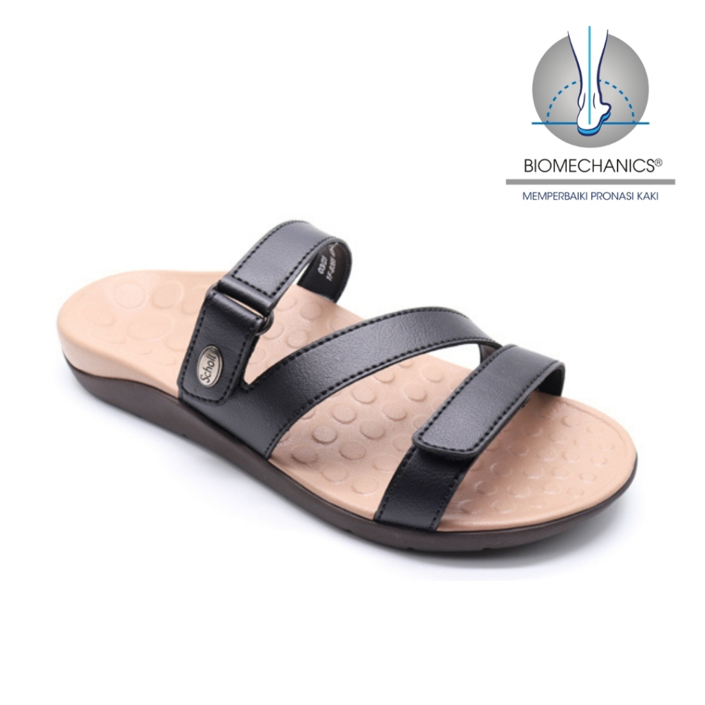 Scholl Biom Metha Black Sandal Wanita Size 36-40 Women Sandals Biomechanics