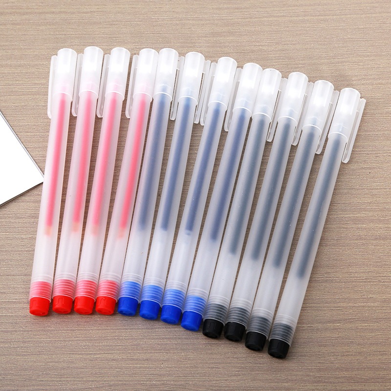

12 PCS Pena Gel Paket Hemat Pulpen 1 Lusin Desain Simpel Alat Tulis Kantor & Sekolah