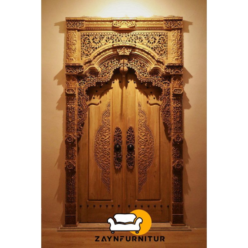 Gapura Gebyok 150x250 JATI TUA Ukiran Halus (+) Kunci