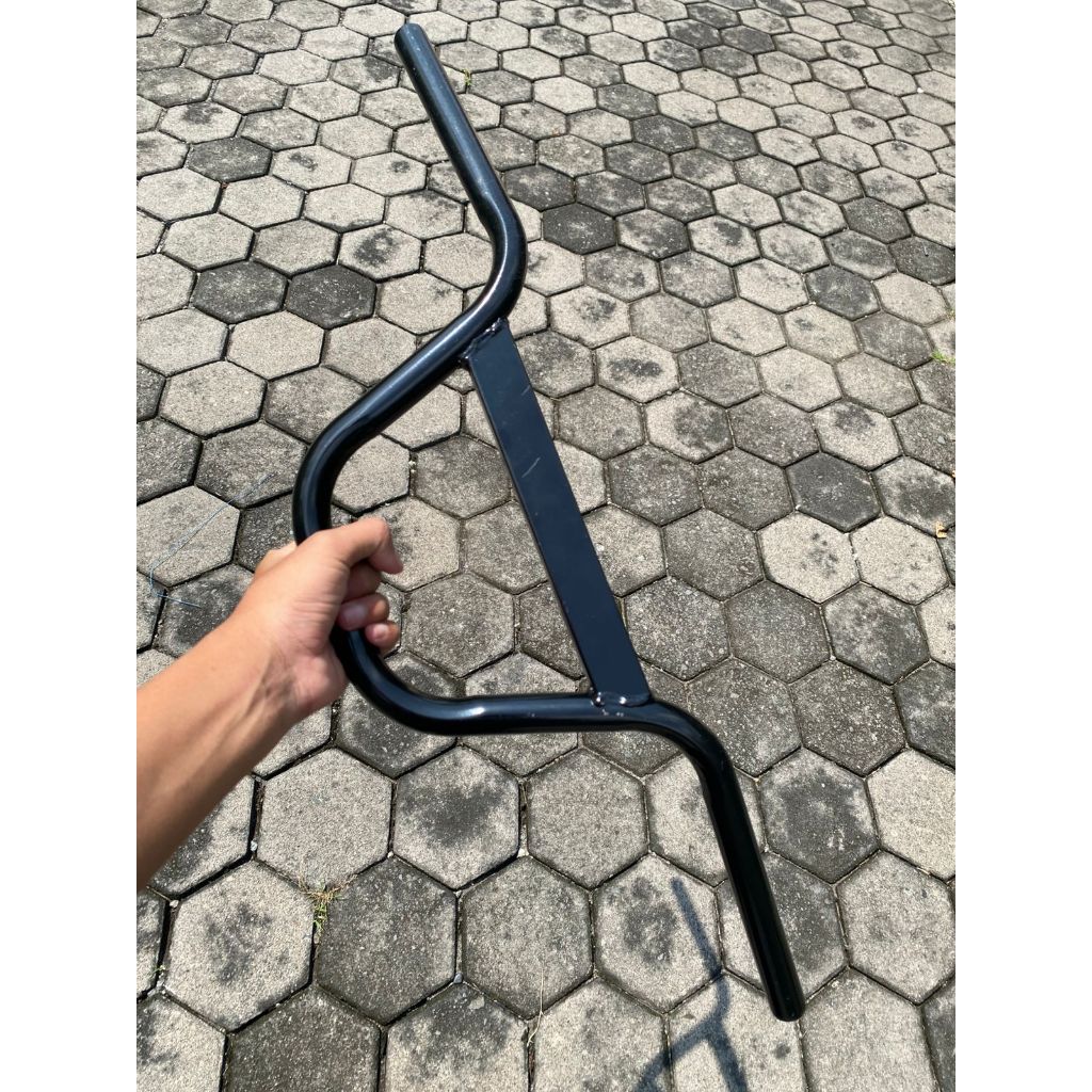 Handlebar Stang Sepeda Bmx Hitam Model Gepeng Pipih Kotak