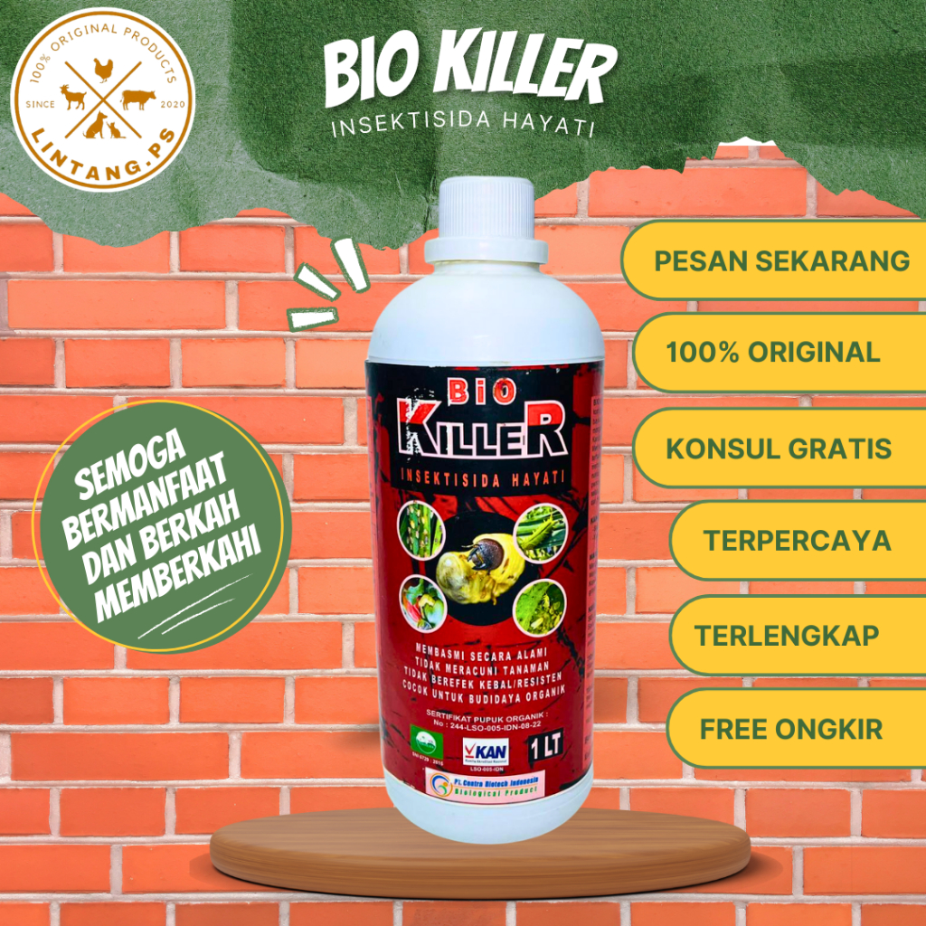 Insektisida Hayati BIO-PEST KILLER 1 Liter - Insektisida Hayati - Bio Killer - Pupuk Organik - Pupuk