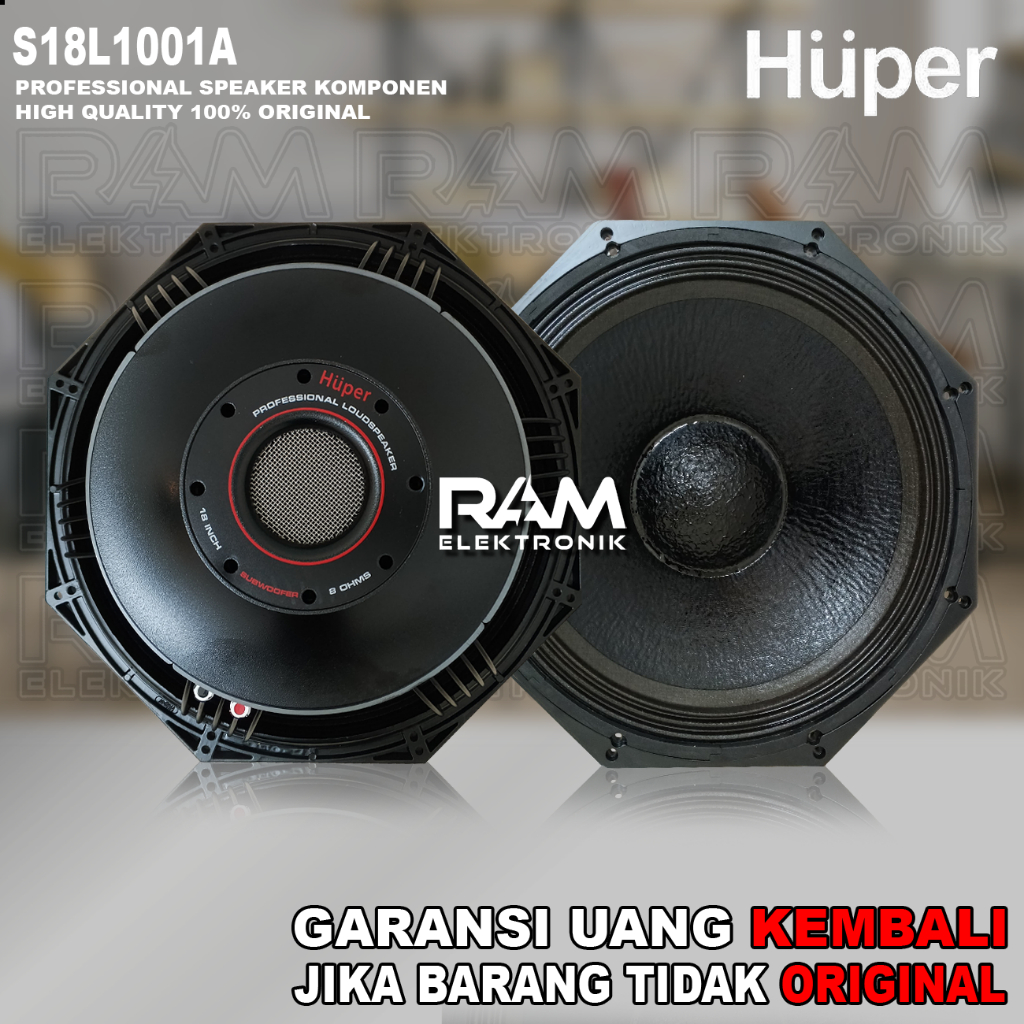 Komponen Speaker 18 Inch HUPER S18L1001A | S18L 1001A | S18 L1001 A Original 1000 Watt
