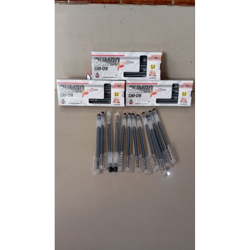 

(1gros)Bolpoin gel jumbo GM-09/ pen gel murah/ pulpen tinta hitam/bolpen 0,5mm