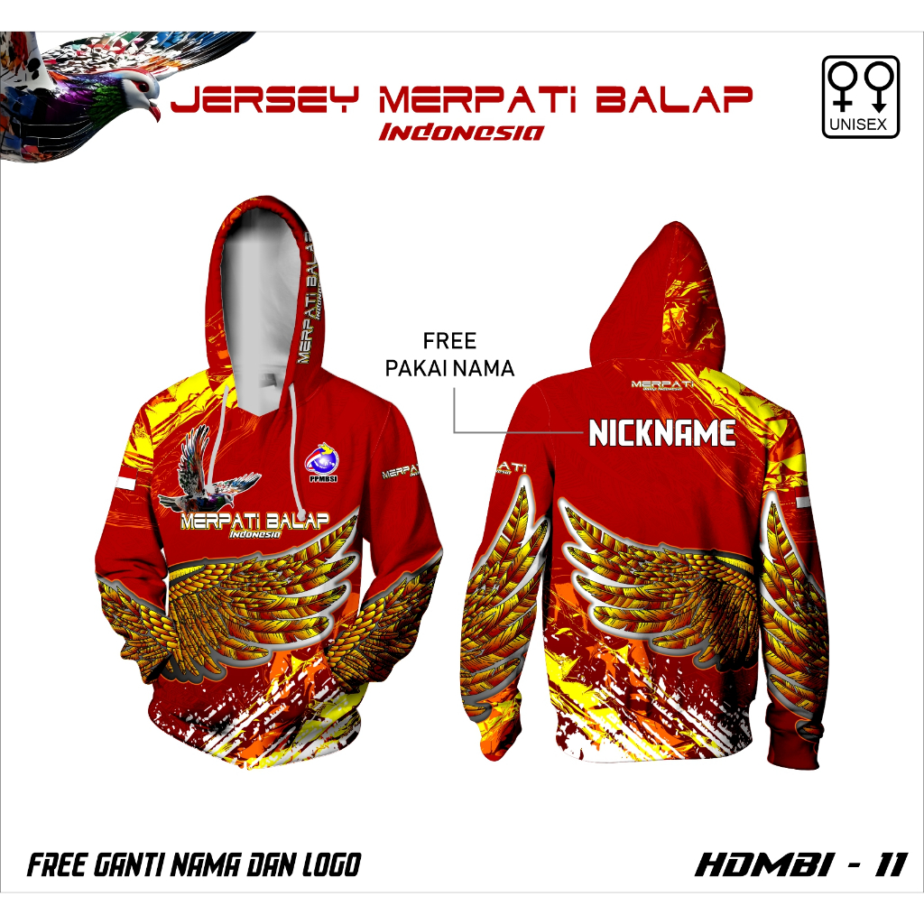 Jersey hoodie merpati balap baju merpati balap sayap free custom nama lengan panjang
