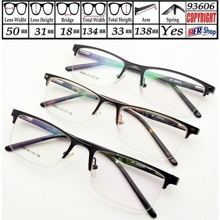 frameless minus frame kacamata unisex premium - Black Brown