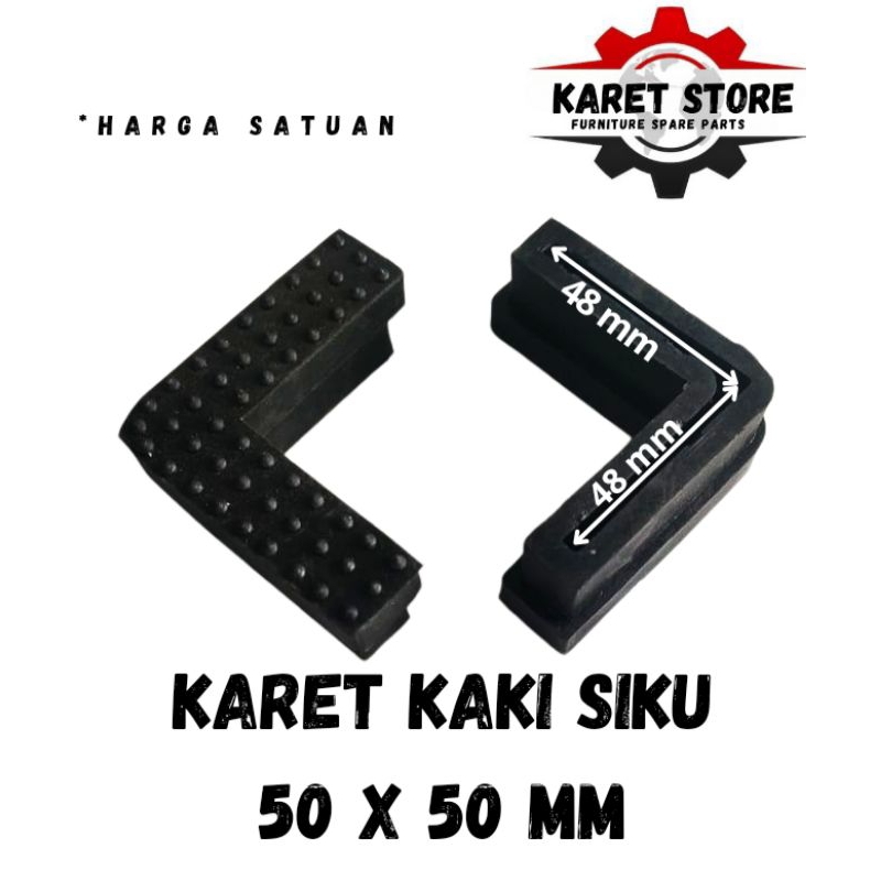 KARET KAKI SIKU 5X5/KARET BESI SIKU/KARET ALAS KAKI/KARET RAK SIKU