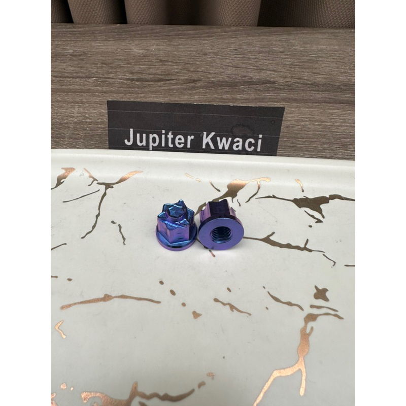 mur m8 titanium, mur drat 12 tutup (blue purple)