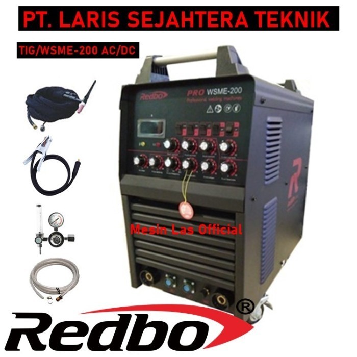 MESIN LAS REDBO PRO TIG 200 AC-DC 220V TRAFO LAS ARGON GARANSI 1 TAHUN