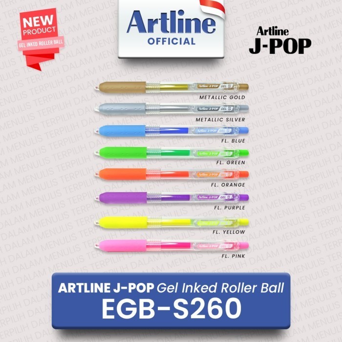 

ARTLINE J-POP Gel Ink Roller Ball Pulpen Warna 0.5 mm EGB-S260