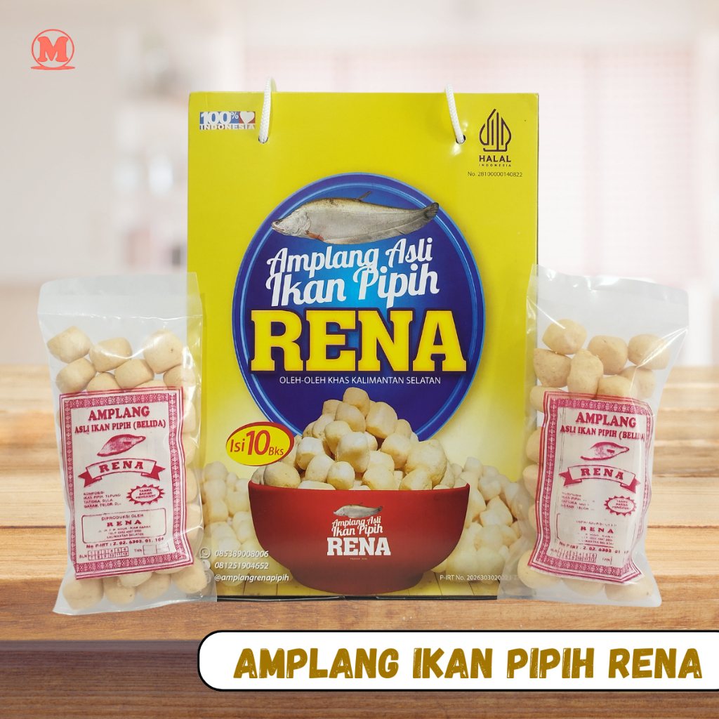 

Amplang Ikan Pipih Merek Rena kemasan dus besar
