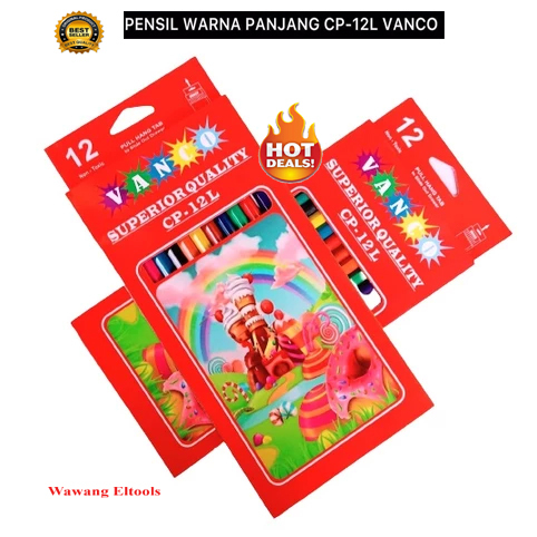 

[ 1 SET ] Pensil Warna / Pensil Gambar / Color Pencil VANCO Panjang 12 warna