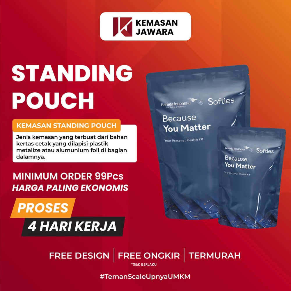 Kemasan makanan Standing Pouch 10x15 Aluminium Foil