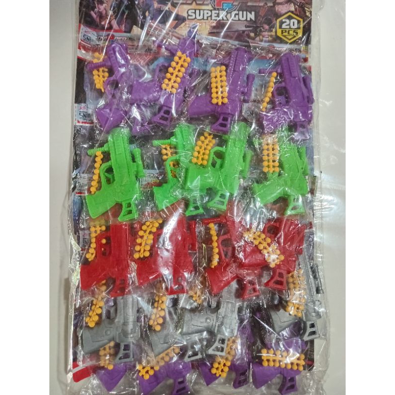 Mainan Pistol Super Gun Fancy Peluru Karet Bulat [20 pcs]