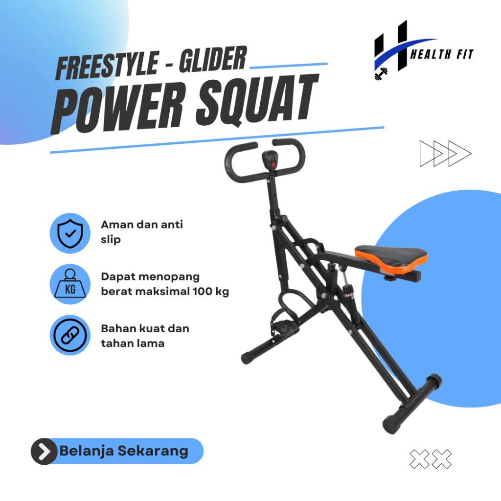 HEALTHFIT Power Squat Excider Home Alat Olahraga Pengecil Perut