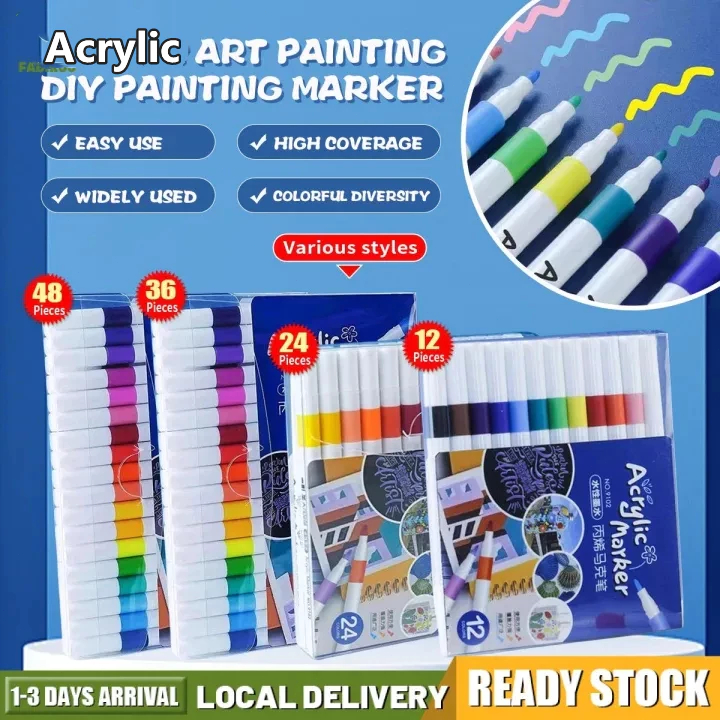 

24/36/48/60/80 Colors Acrylic Marker Pen Coloring Pen Highlight Acrylic Marker Office Supplies