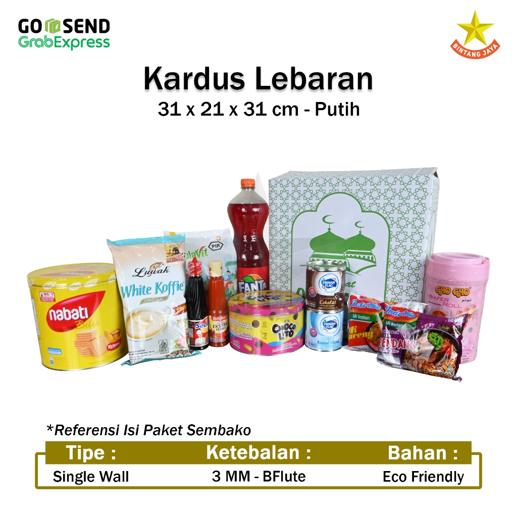 

Box Parcel 31x21x31 Putih (Sedang) Kardus/Box/Patce/Lebaran/Idul Fitri/Sembako