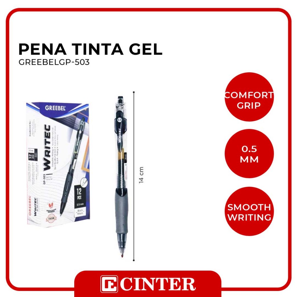 

GREEBEL - PENA GEL / PILPEN / GEL PEN WRITEC GP-503 0.5 MM BLACK
