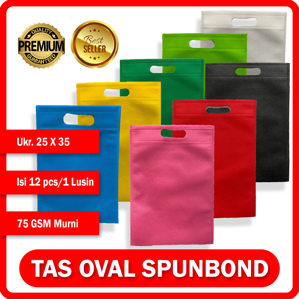 

TAS SOUVENIR - SPUNBOUND OVAL 25CMX35CM 1KODI ISI 20PCS HITAM