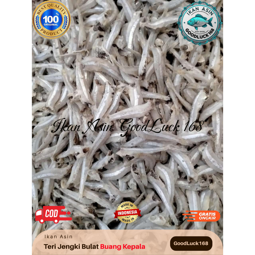 

Ikan Asin Teri Jengki bulat (buang/potong kepala)