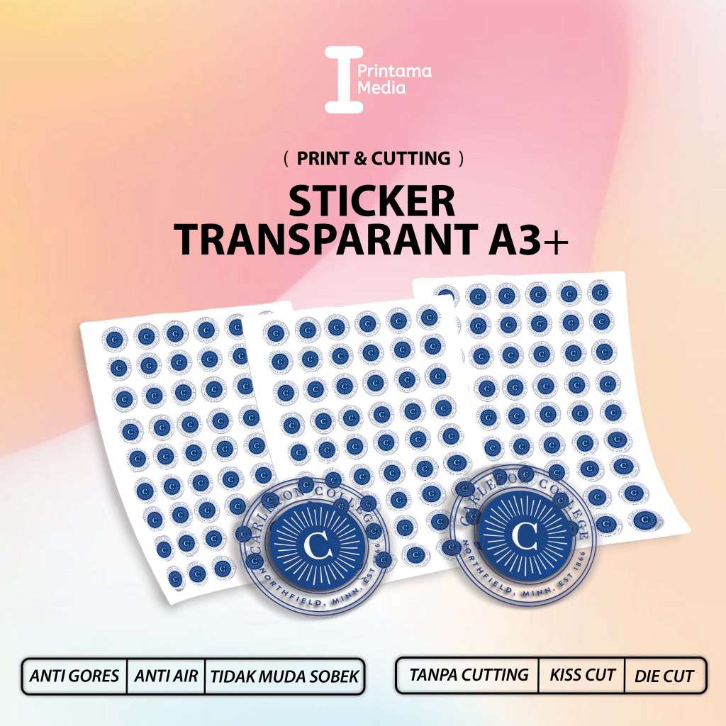 

Cetak Stiker Transparan A3+ Print & Cut Label Custom