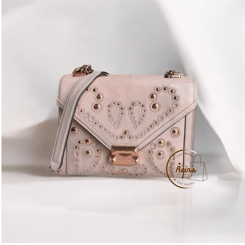 [ NET] Michael Kors Whitney Shoulder Bag and Adele Embellished Wallet Leather Soft Pink