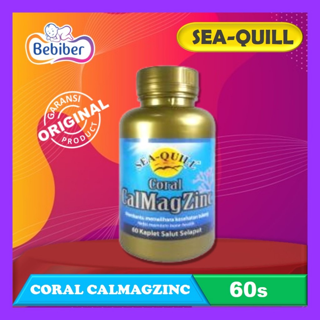 Sea-Quill Coral CalMagZinc With VIT D3 60s - Calcium - Sea Quill - Seaquill Cal Mag Zinc - Bebiber