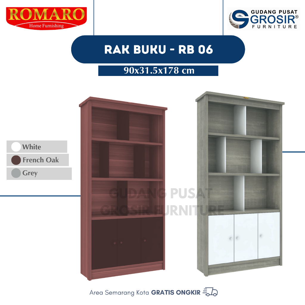 ROMARO - RB 06 - Rak Buku / Lemari Buku / Rak Serbaguna