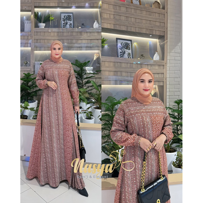 Magnolia drees gamis super lembut terbaru by Nasya collection