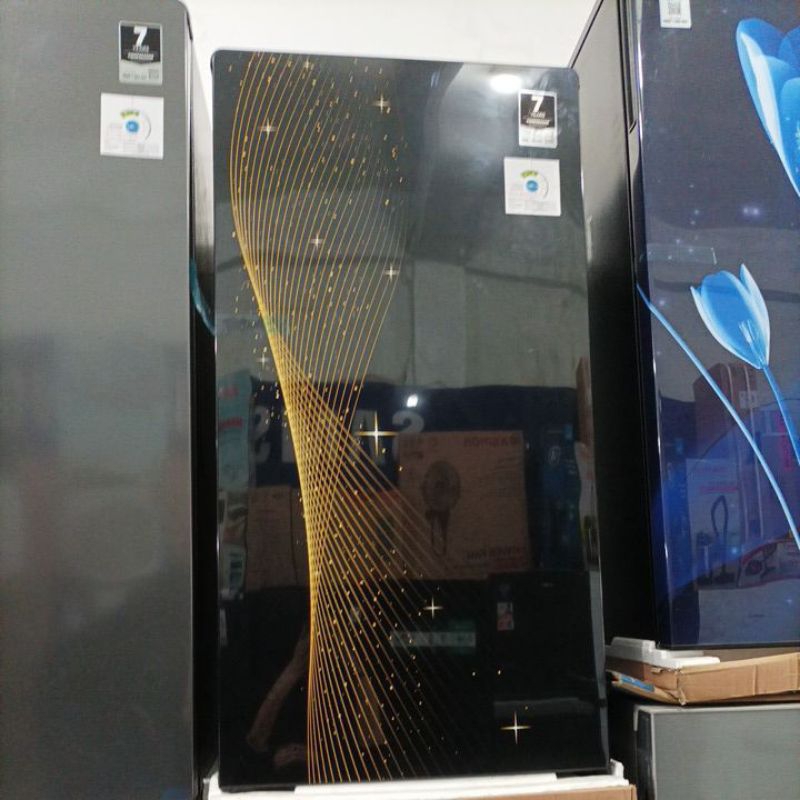 KULKAS AQUA 1 PINTU MOTIF AQR-D185(MSB)-(MSG)//LEMARI ES MERK AQUA LOW WATT 1 PINTU//KULKAS MURAH//K