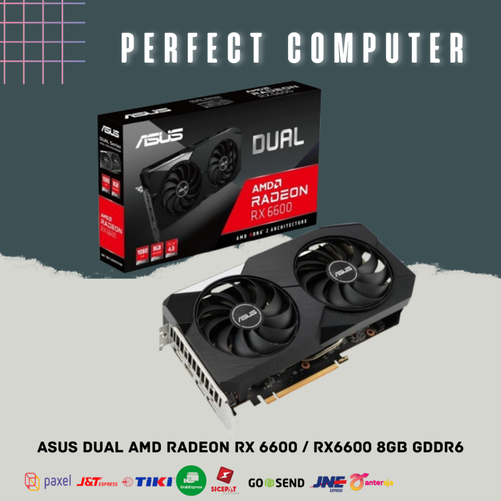 VGA ASUS DUAL AMD RADEON RX 6600 ,  RX6600 8GB GDDR6
