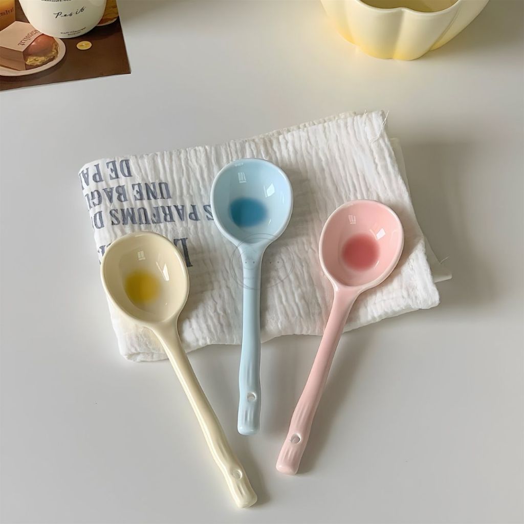 MICO - Blush Spoon Ceramic / Sendok Keramik Ombre Korea / Sendok Nasi Sup