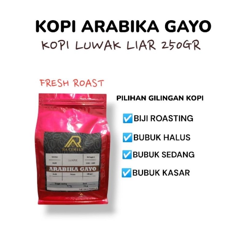 

KOPI ARABIKA GAYO LUWAK LIAR /250gr