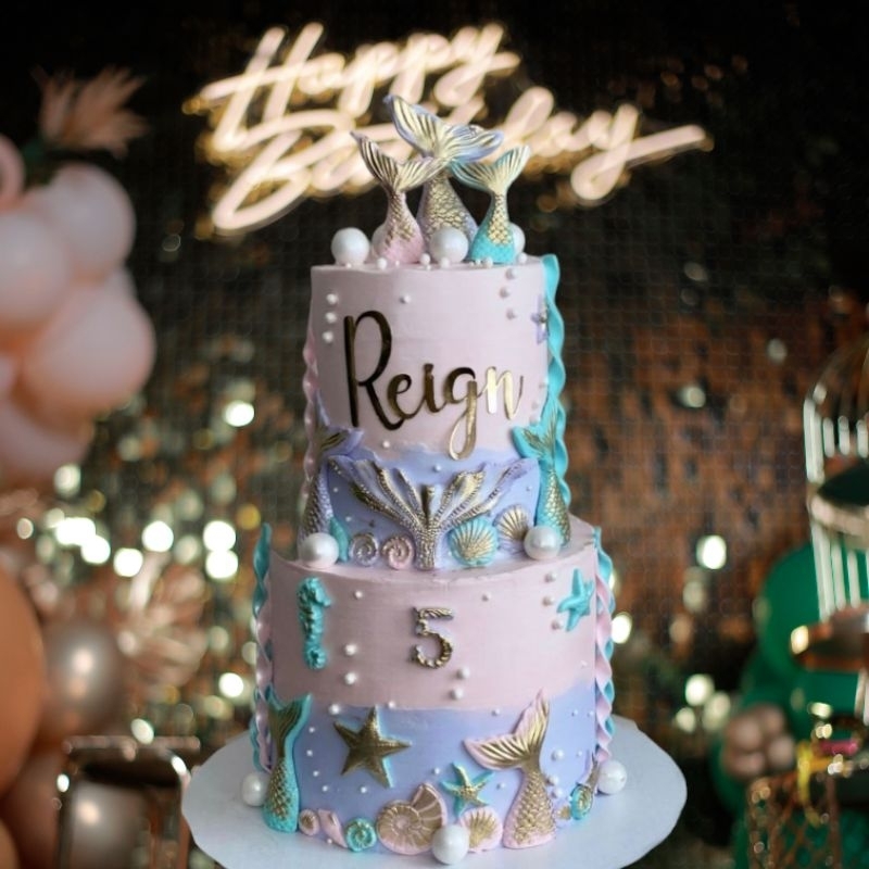

mermaid cake 2 tier