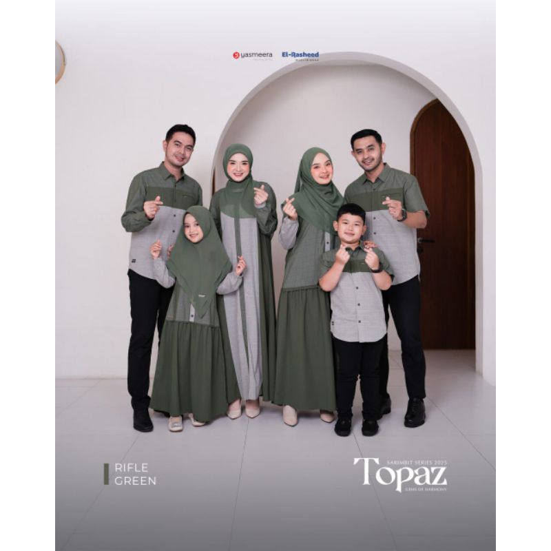 YASMEERA - TOPAZ RIFFLE GREEN / SARIMBIT 2025 / COUPLE SET / FAMSET YASMEERA / BAJU LEBARAN / BAJU C