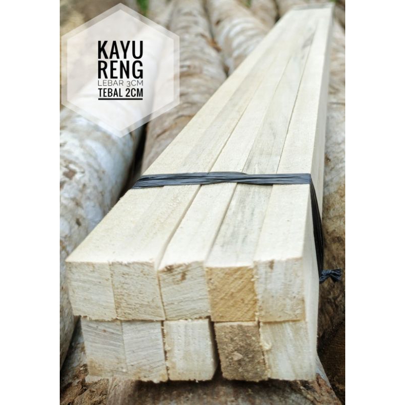 KAYU KASO RENG 2x3 reng kayu 2x3cm  isi 10 batang panjang 200cm sudah di serut halus Reng kayu 2x3 p