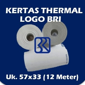 Paket 1 Roll KERTAS THERMAL LOGO BRI 57x12 meter (GoPrint/Otani)
