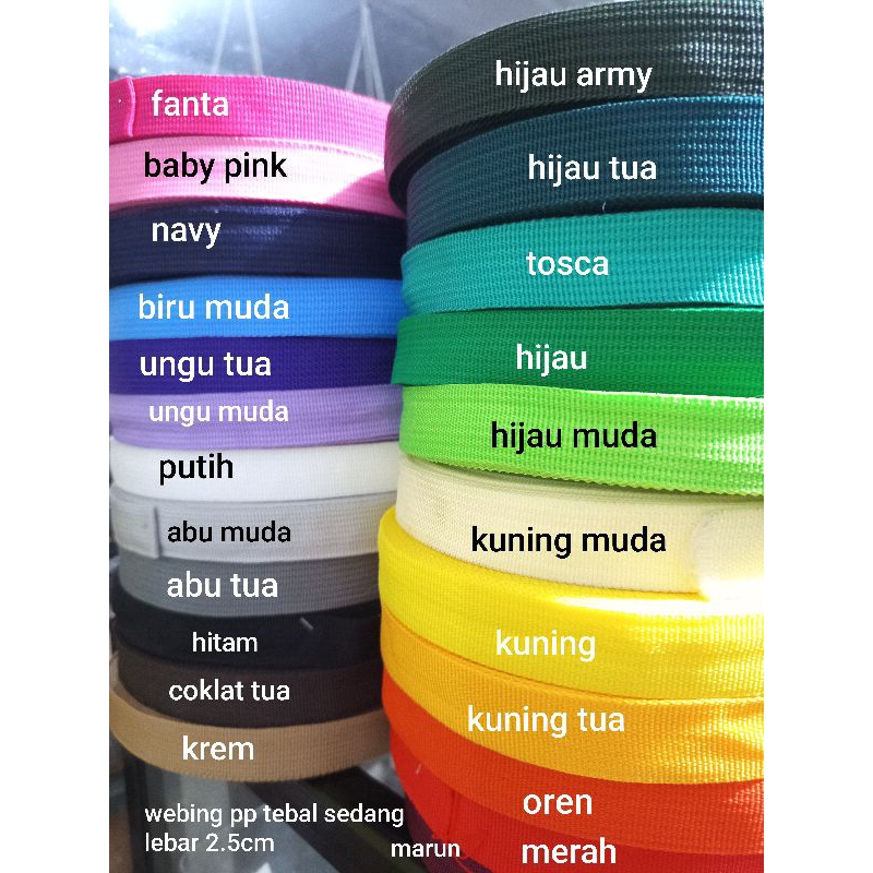 webing pp tali ransel 2.5cm