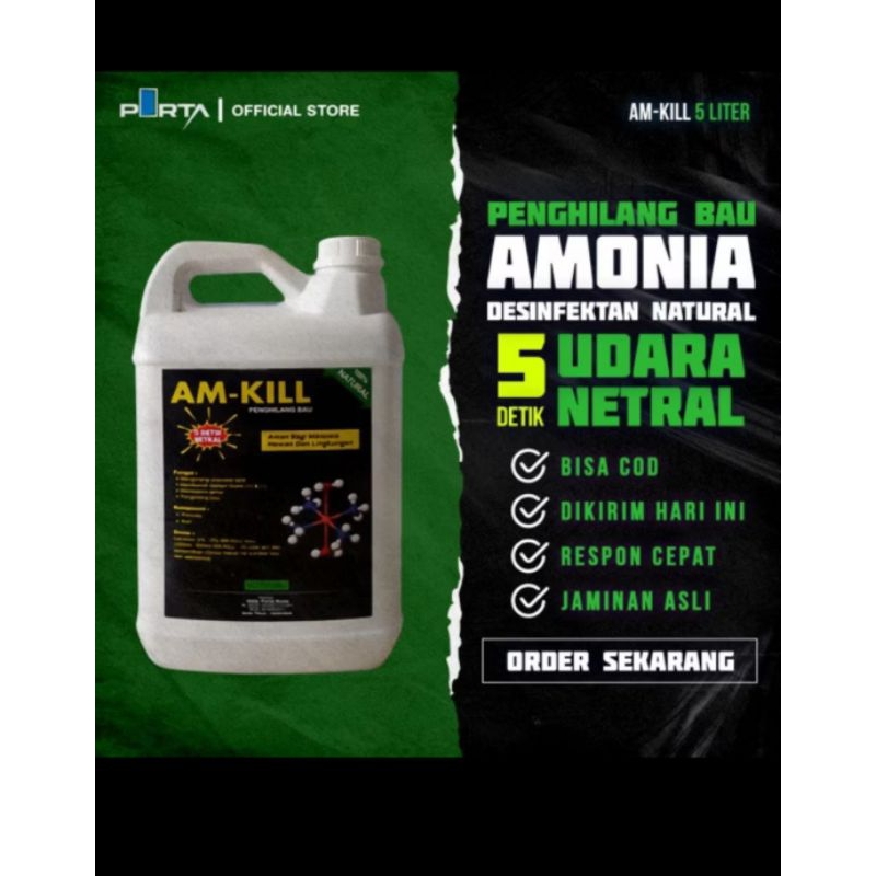 AMKILL 5 LITER PENGHILANG BAU KOTORAN AYAM PENGHILANG BAU AMONIAK KANDANG PEMUSNAH BAU KANDANG AYAM 
