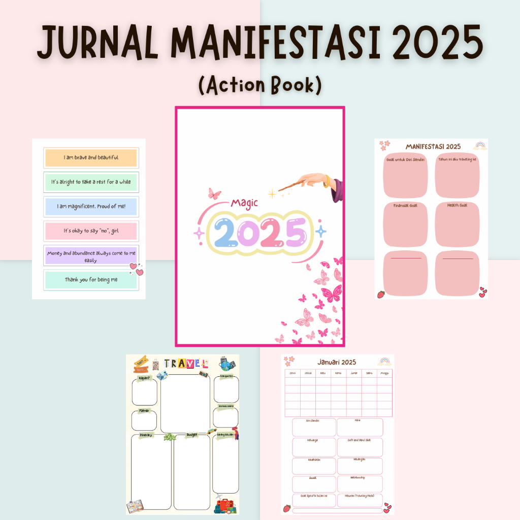 

(Alatempursekolah) PRINTABLE Jurnal Manifestasi 2025 Bulanan Dilengkapi Afirmasi