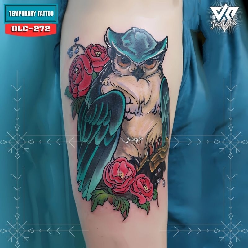 [OLC-272] Tato Temporer Temporary Tattoo burung hantu owl