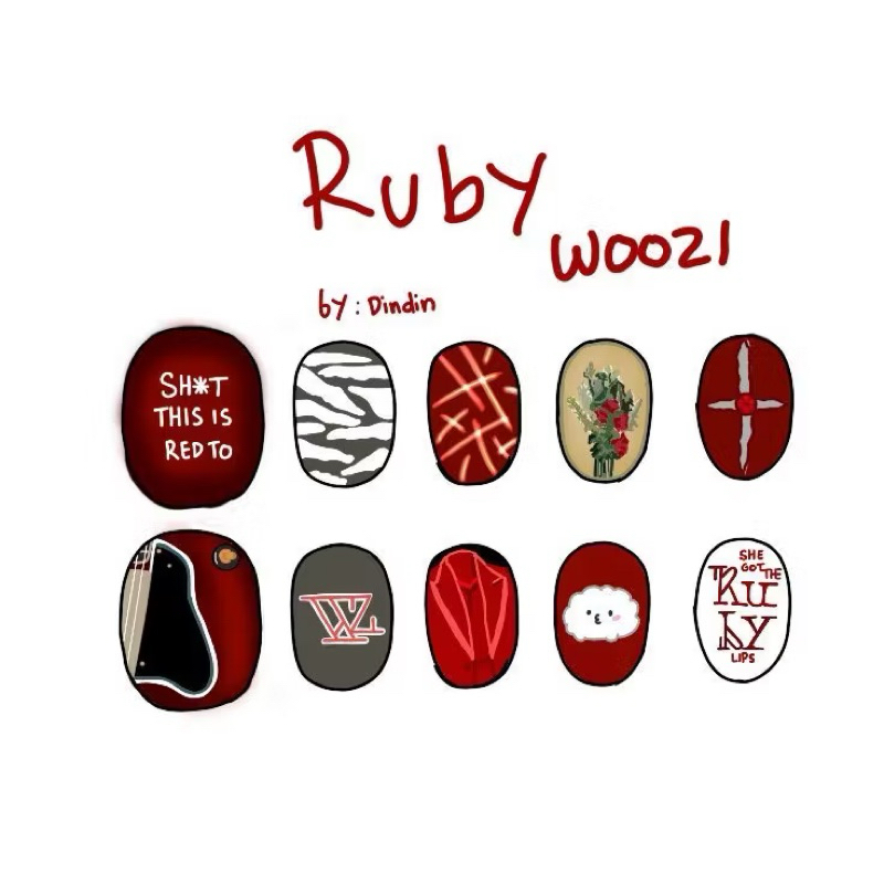 Custom Press on Nails Woozi Ruby Konser Seventeen Carat