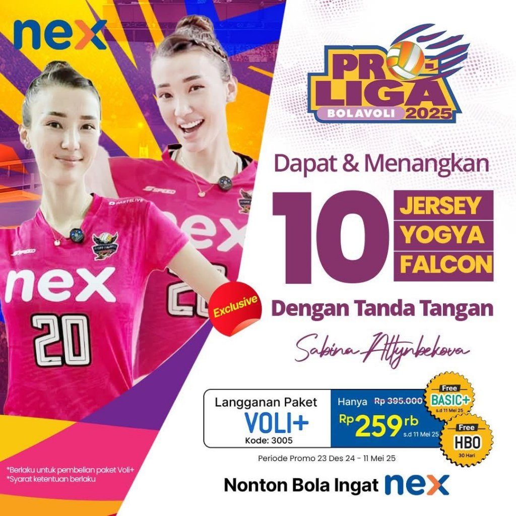 PAKET NEX PARABOLA KEJUARAAN BOLA VOLI PROLIGA TERBAIK 2025 30 HARI