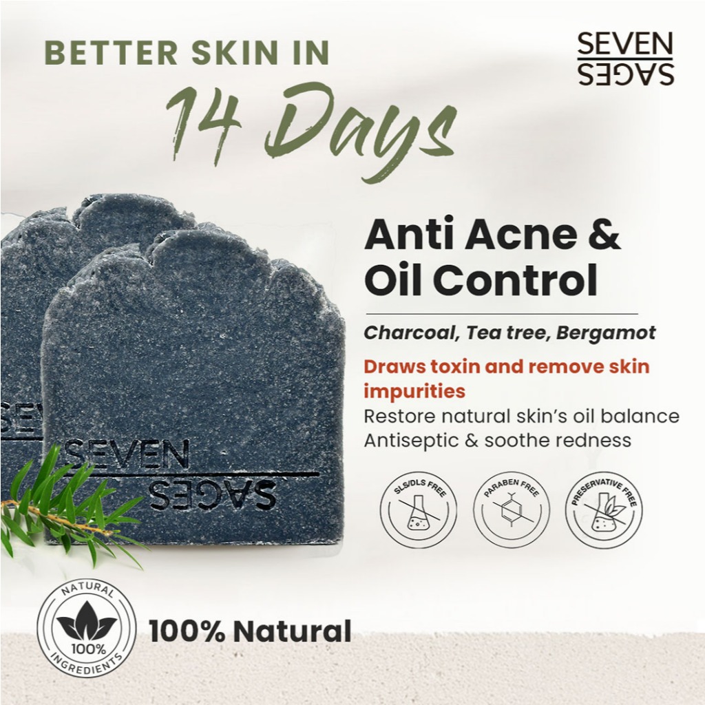 Thales Natural Barsoap Sabun Anti Acne Jerawat Essential Oil Tea Tree, Bergamot, Lemon | Sabun Kulit