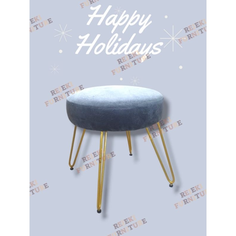 Kursi Stool Elegan Kaki besi Gold