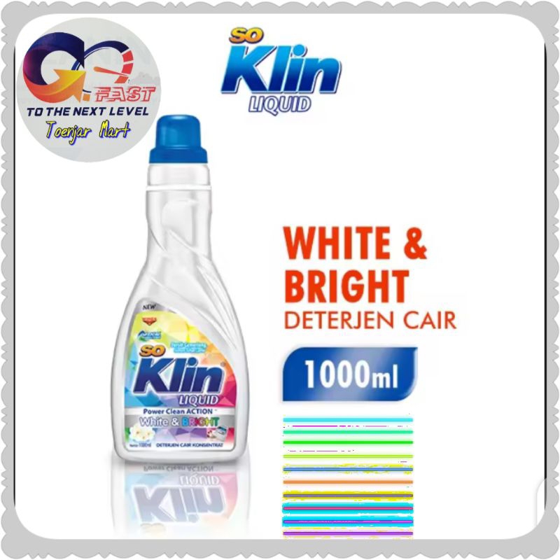 SoKlin Deterjen Cair White & Bright botol 1000ml
