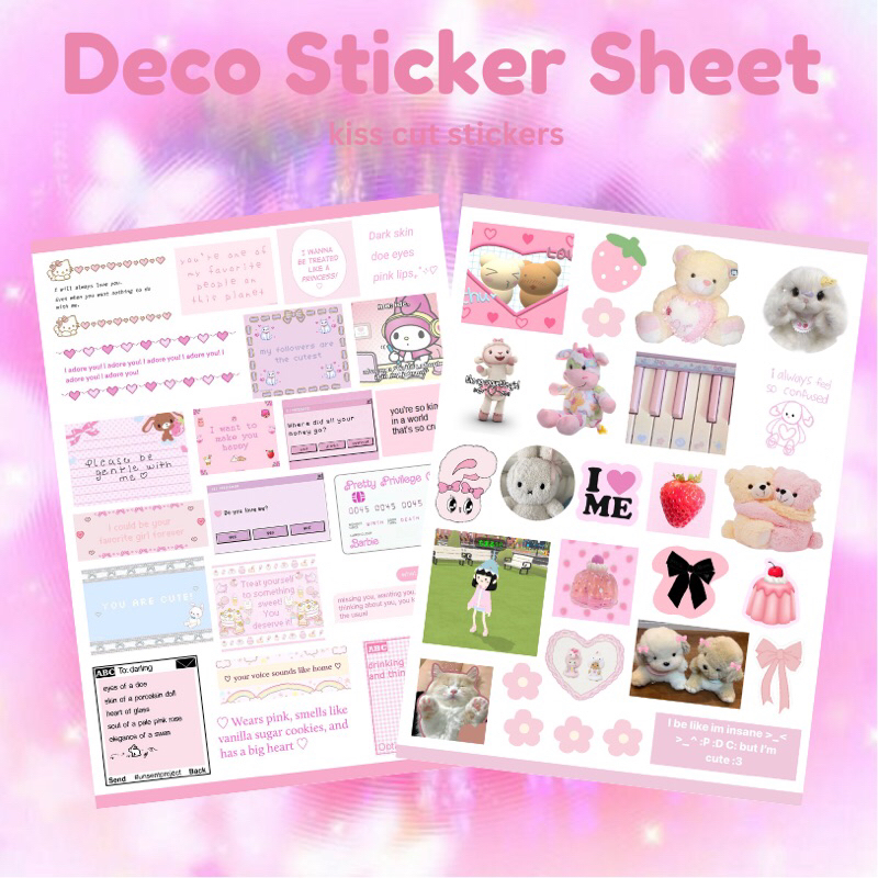

CUTE DECO STICKER SHEET / KAWAII DECO STICKER FOR JOURNALING SCRAPBOOK