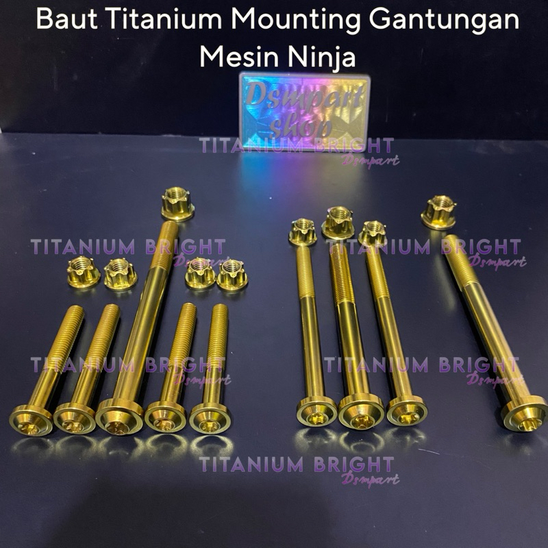 Baut Titanium Gantungan Mesin Mounting Ninja R SS Titanium GR5