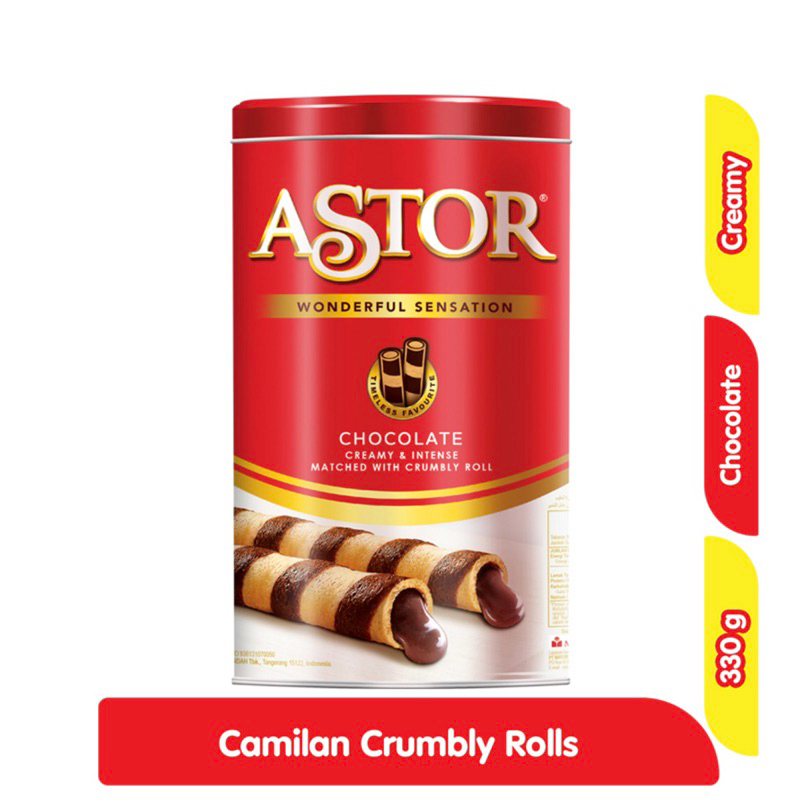 

Astor Camilan Crumbly Rolls Cokelat dengan Intensif 330g