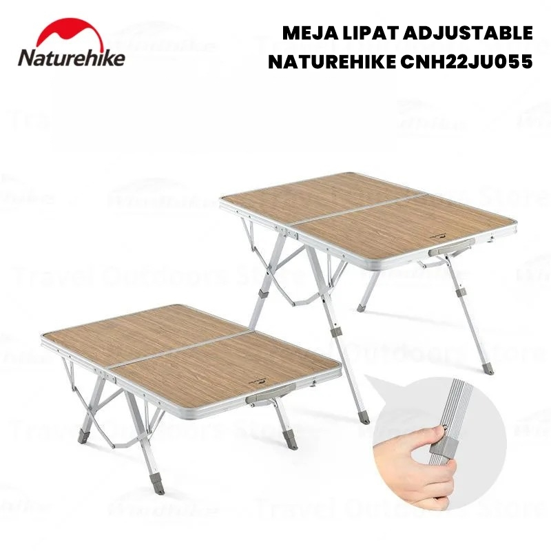 Meja Lipat Naturehike CNH22JU055 Meja Lipat Adjustable Camping Portable Folding Table Aestetic Korea